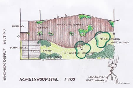 Tuinontwerp voor terras en beplanting