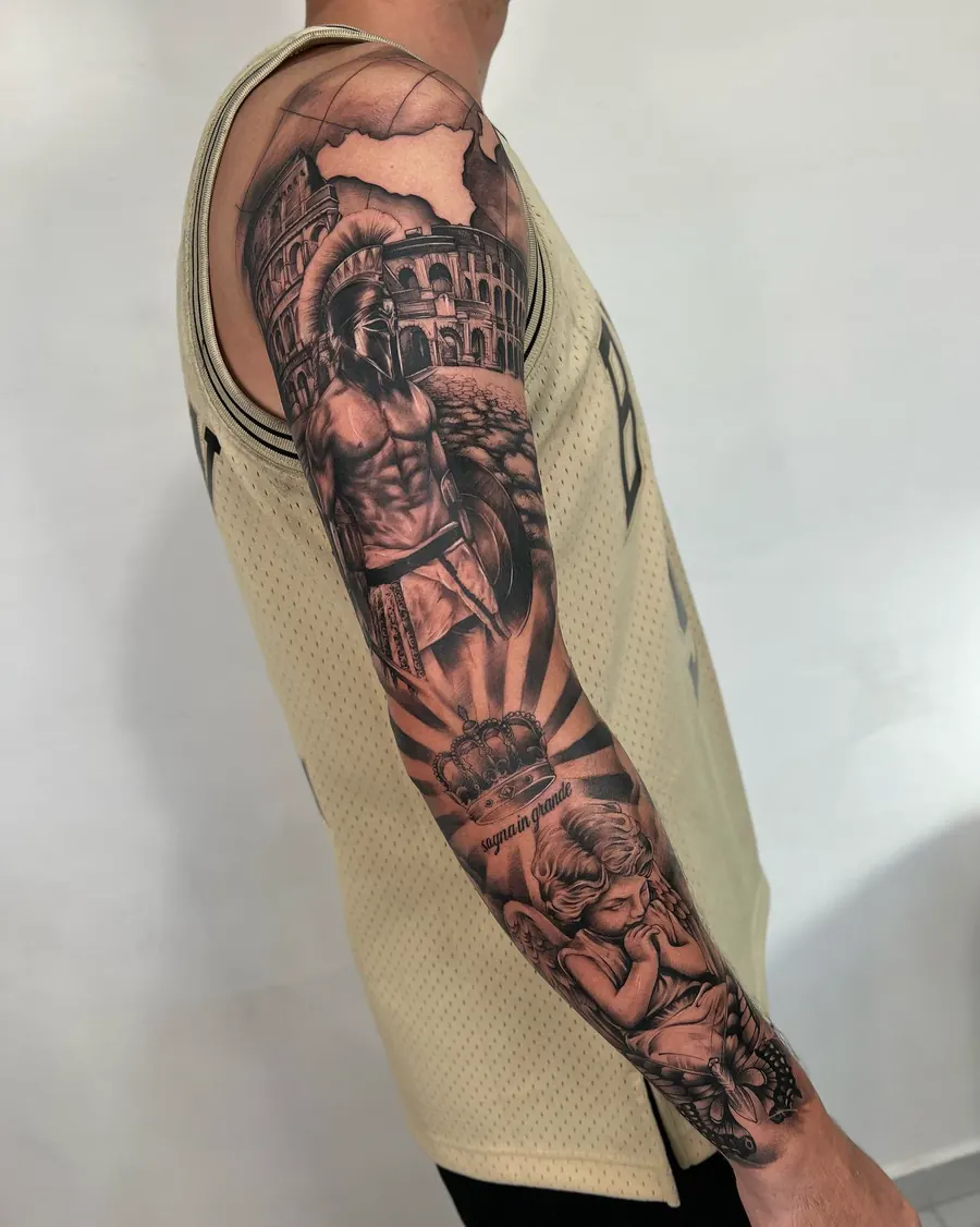 Black & grey tattoo by Bali Famous Ink in Bali