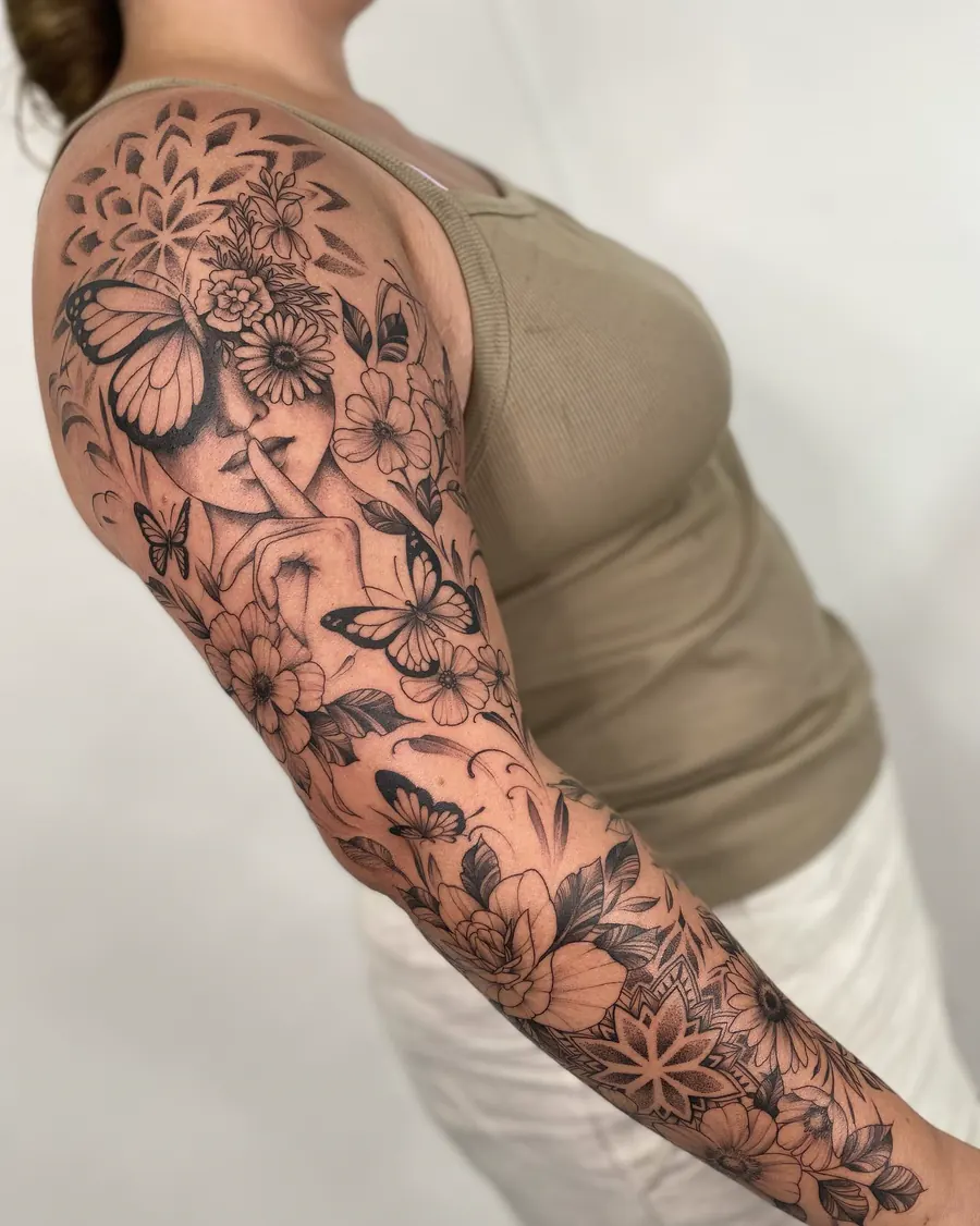 Floral & mandala tattoo by Bali Famous Ink in Bali