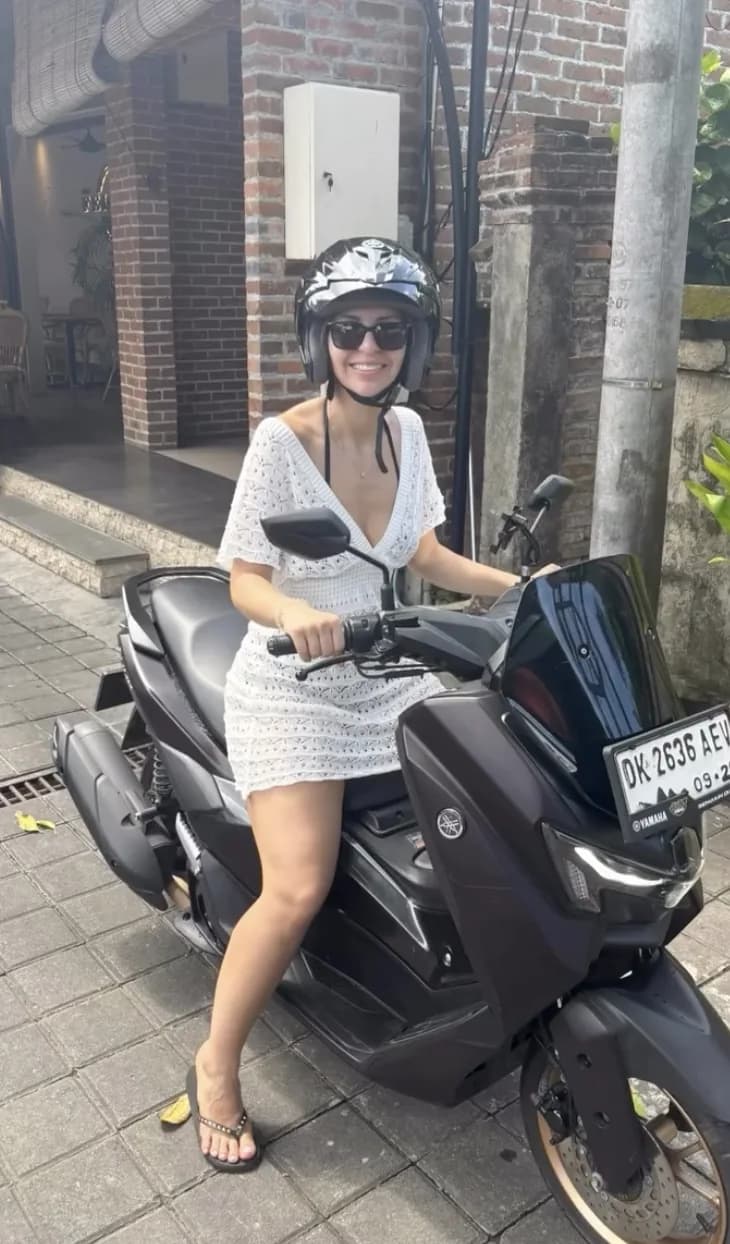 DC Rental Bali customer ready to ride