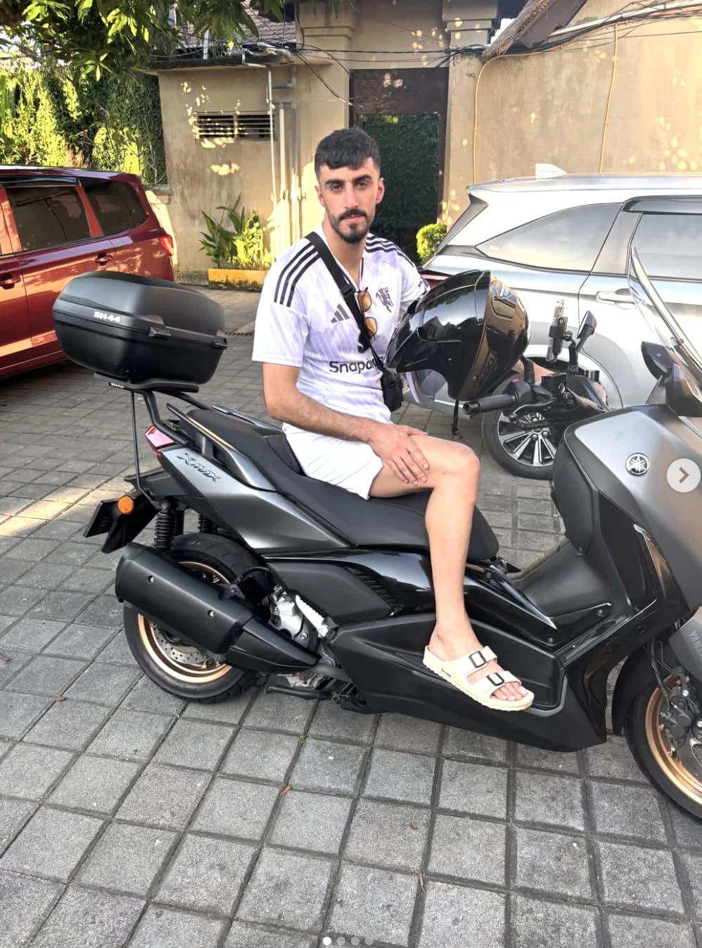 DC Rental Bali customer with a rental scooter