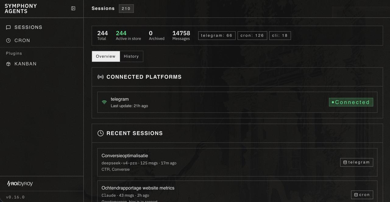 Symphony Agents dashboard